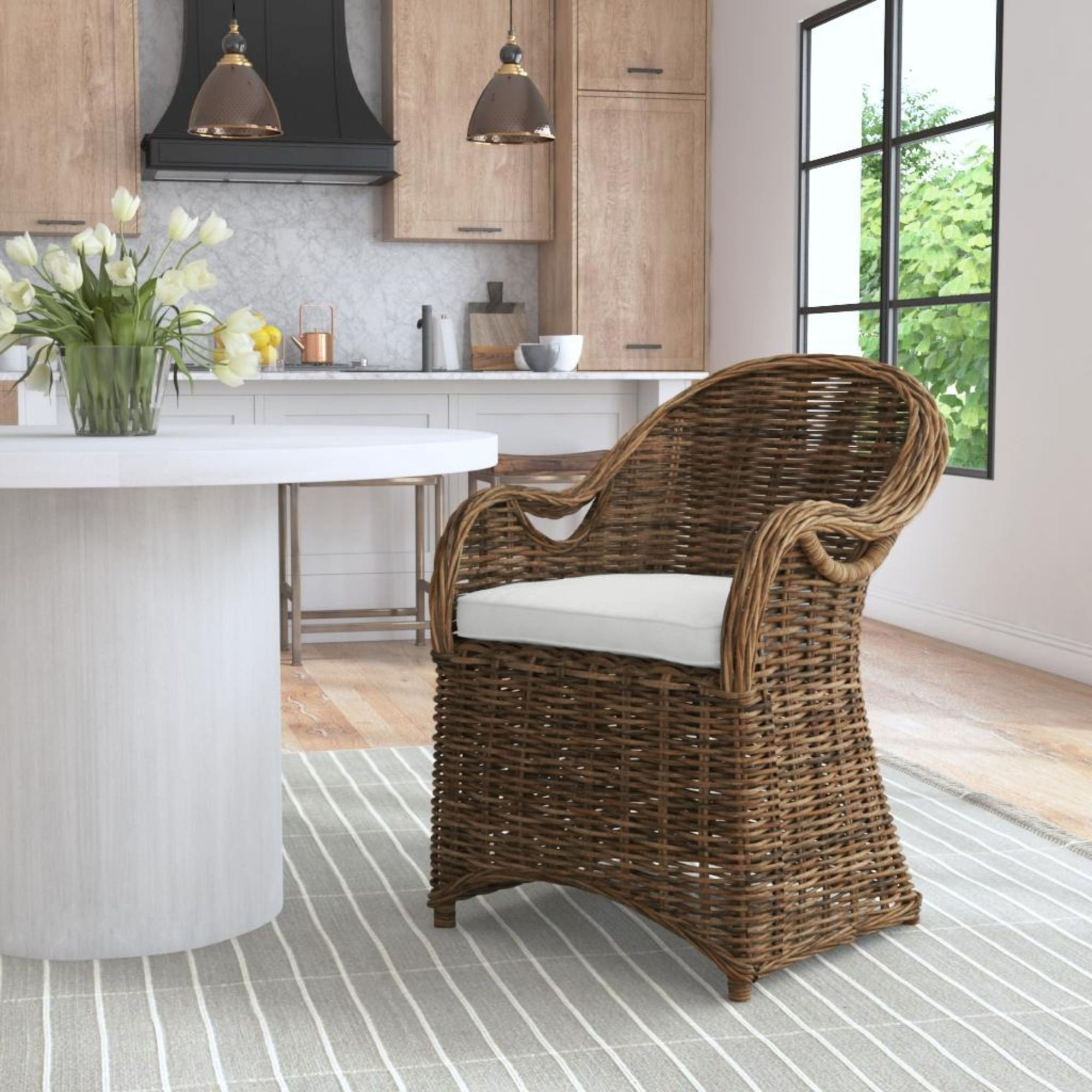 Attina Upholstered Armchair, Brown