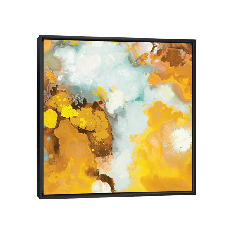 « fleuring (yellow) » par randy hibberd,, reproduction d’impression sur toile tendue, H 18 po x l 18 po x P 1,5 po