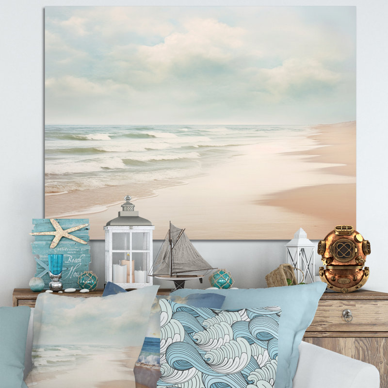 Minimalisme, paysage de plage VI - Reproductions encadrées de plage côtière, Toile tendue, H 24 po x l 32 po x P 1 po