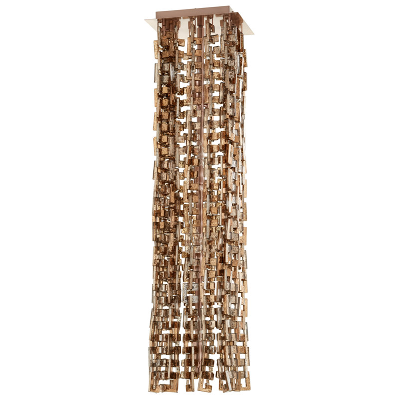 Athropolis Glass Flush Mount, Copper/Satin Copper