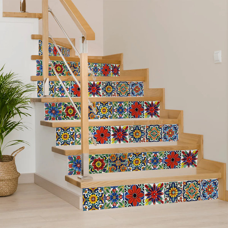 Colorful 4x4-inch Vinyl Peel and Stick Mosaic Tile Set