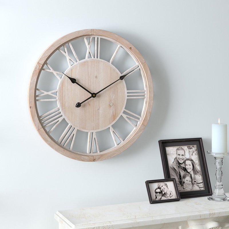 Seraphine Farmhouse Wooden Wall Clock