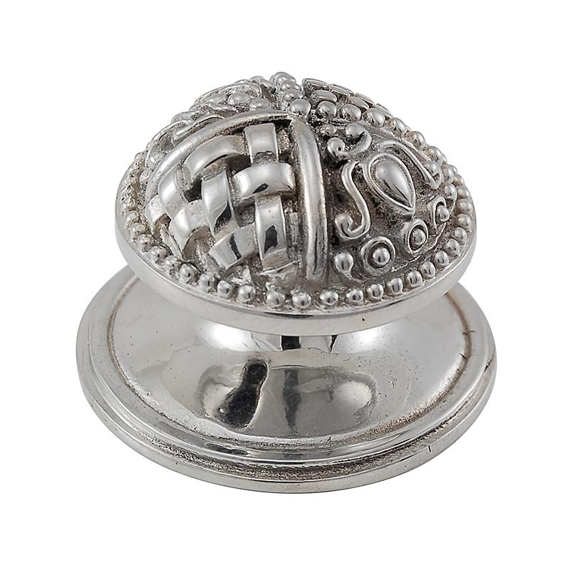 Medici Mushroom Knob, Polished Nickel, 1.125" H x 1.125" W x 0.875" D