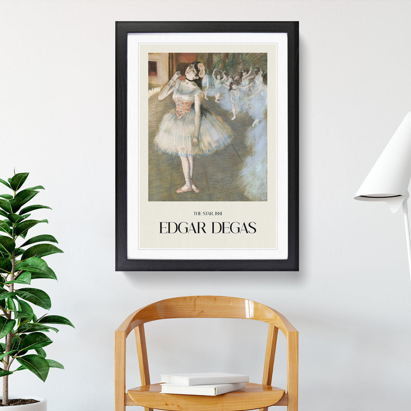 The Star by Edgar Degas - Picture Frame Painting, 65cm H x 48cm W x 2cm D, Black Framed