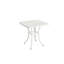 Ensemble bistro en fonte d'aluminium antirouille pour patio, 3 pièces et 1 table ronde avec coussin blanc