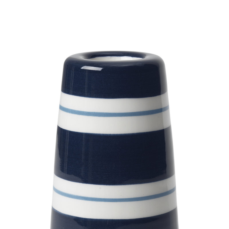 Bougeoir de table en grès, H 4,7 po x l 2,2 po x P 2,2 po, Bleu très foncé