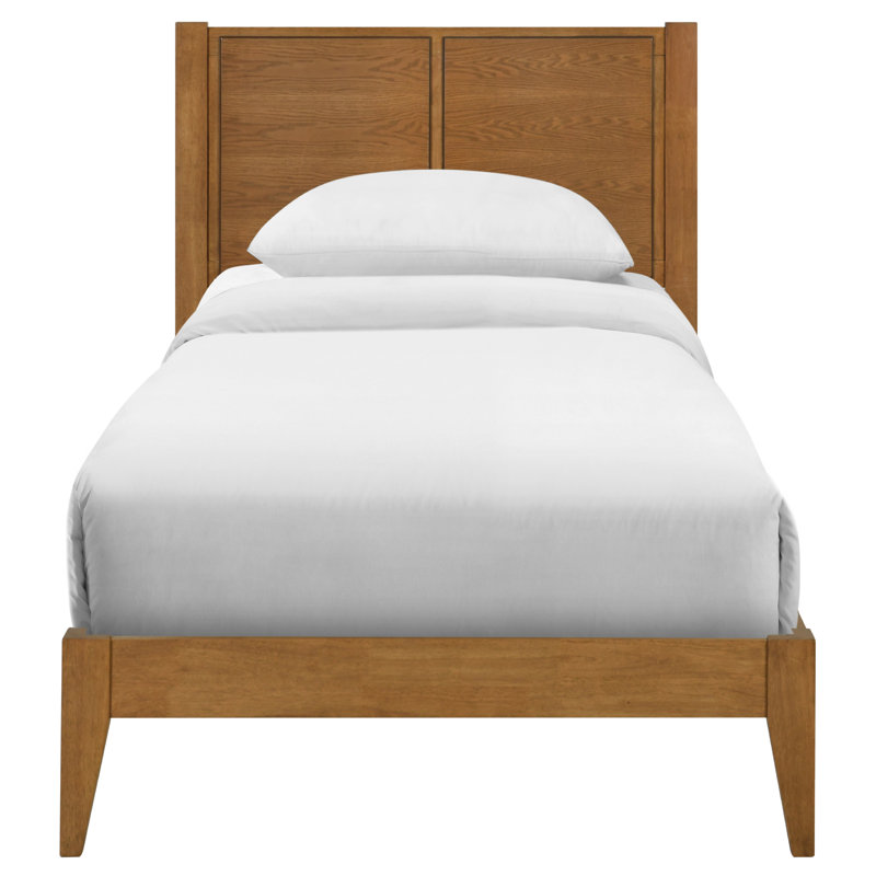 Ensemble de chambre en bois massif Knighten, Noyer, Lit simple