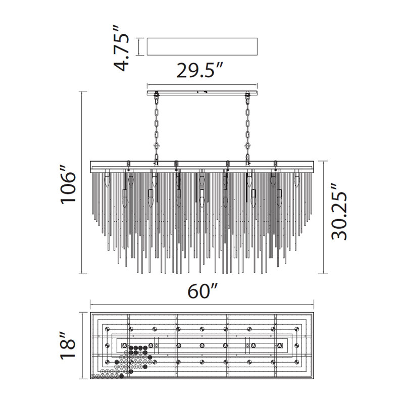 Lustre géométrique 27 lumières Cabassa, Laiton vieilli