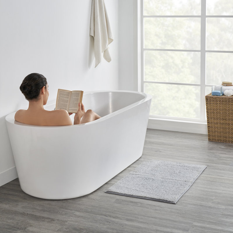 Alheide Non-Slip Bath Rug, Grey
