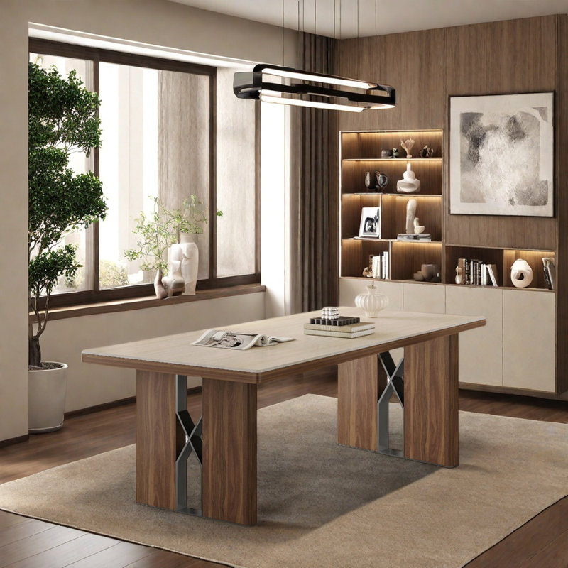Table de salle à manger luxueuse et sophistiquée, H 29,92 po x L 86,61 po x l 31,49 po