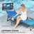Folding Outdoor Chaise Lounge Chair Tanning Chair With 5-Level Adjustable Back, Side Table, Pillow, Pocket, Blue-589893277-589893251