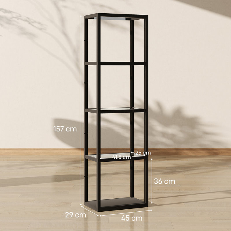 157cm Veneered LED Column Floor Lamp, Black
