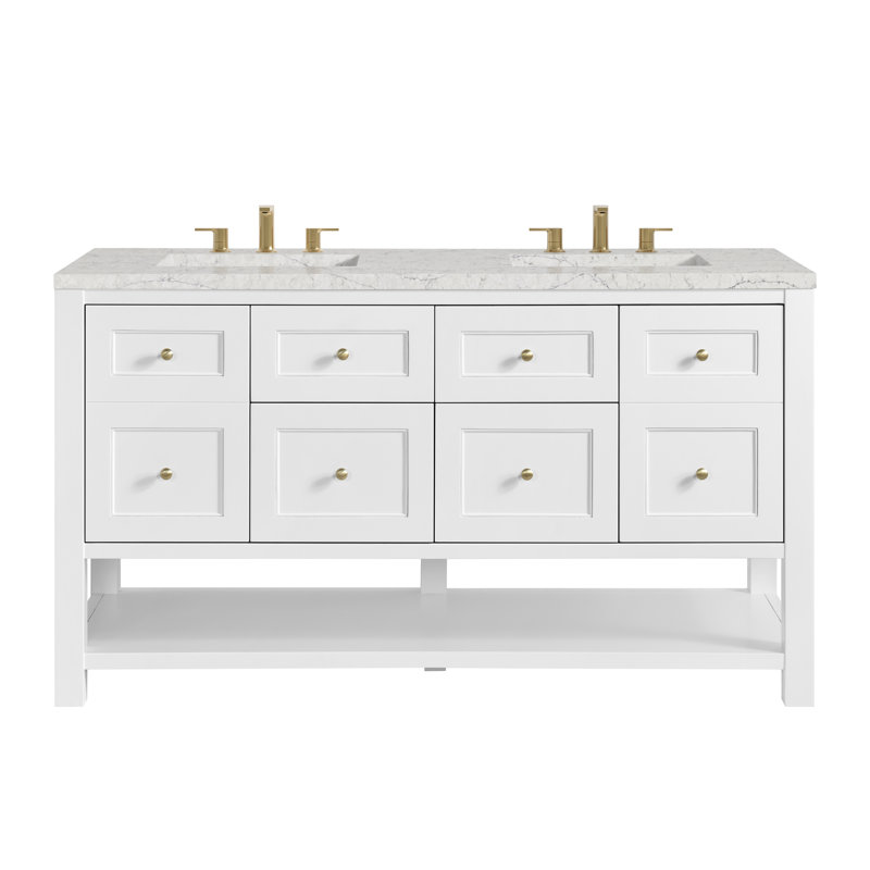 Breckenridge 60'' W Double Vanity, Eternal Jasmine Pearl, Bright White
