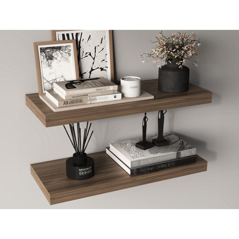 31.5" Wide Floating Shelves In  2  . Modern And Versatile For Bedroom, Bathroom, Office. Concealed Brackets A Clean Organization  31.5" Wide, Of 2 . Sleek Bathroom & Living Room. Minimalist Touch