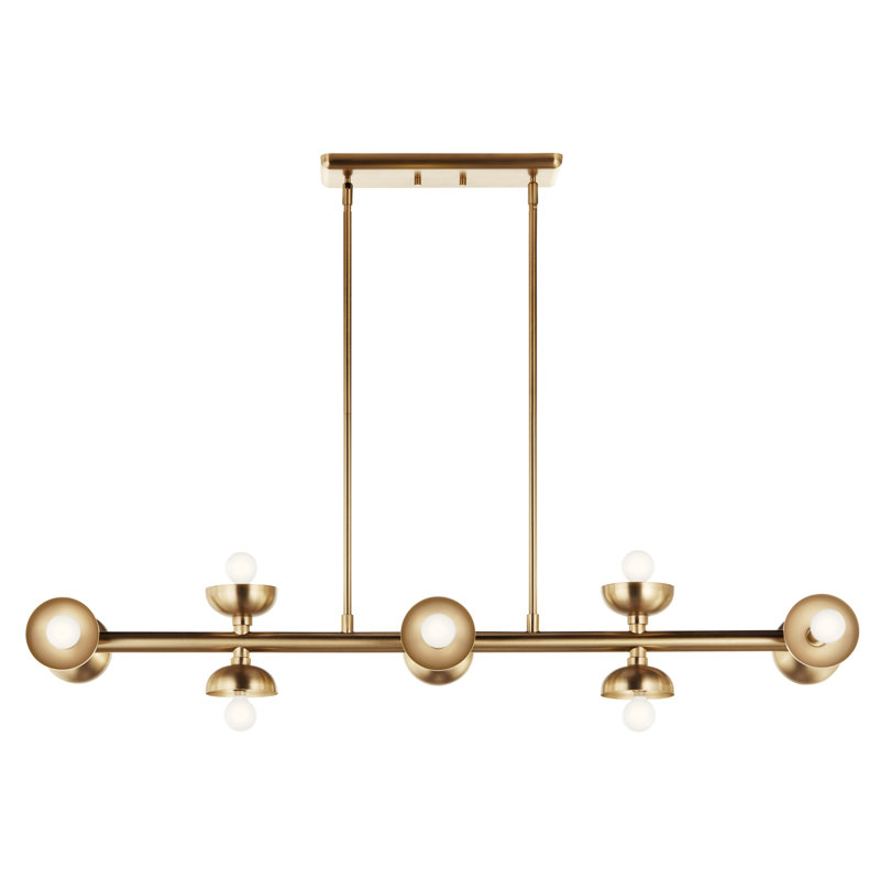 Palta 10 - Light Dimmable Sputnik Linear Chandelier, Champagne Bronze