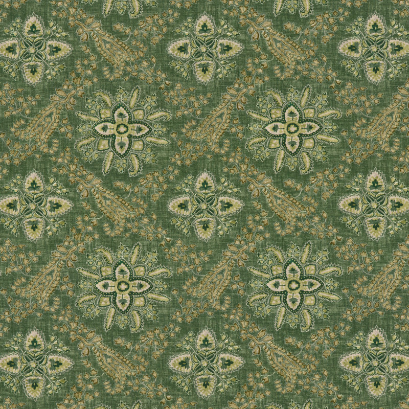 Coromandel Cashmira Fabric, Emerald