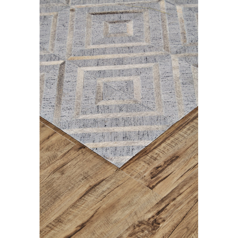 Tapis handwoven bisque/storm area Grossi, Rectangle 8 pi x 11 pi