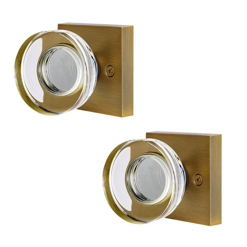Faux boutons de porte en cristal Coolnews Retro Elegant Series, Laiton antique