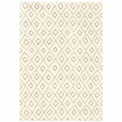 Tapis géométrique Ivoire/sable Copley