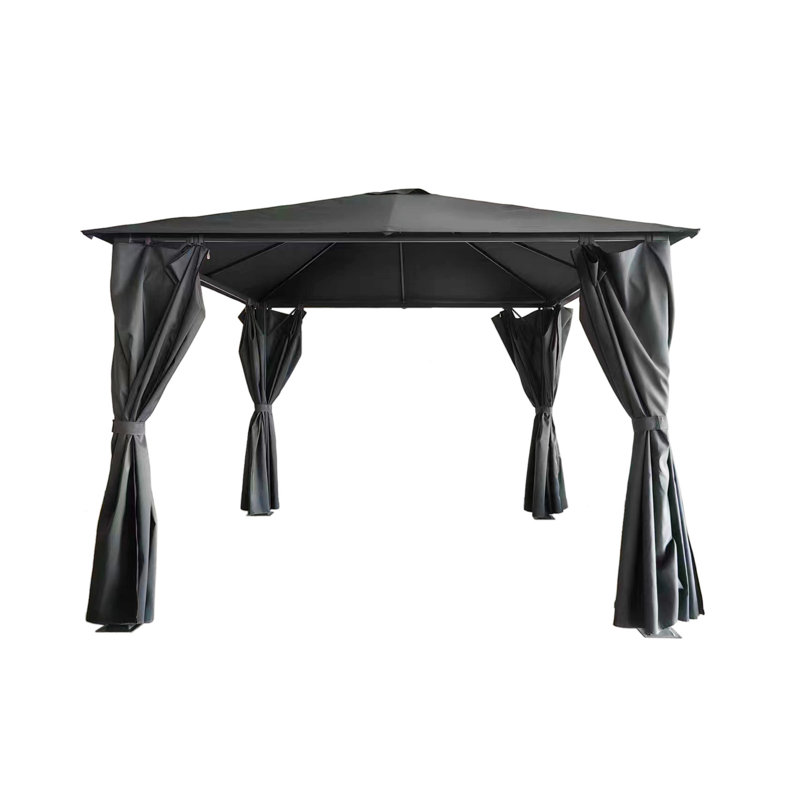 Titan 3Mx3m Galvanised Steel Gazebo Grey Complete, 250cm H x 250cm W x 250cm D