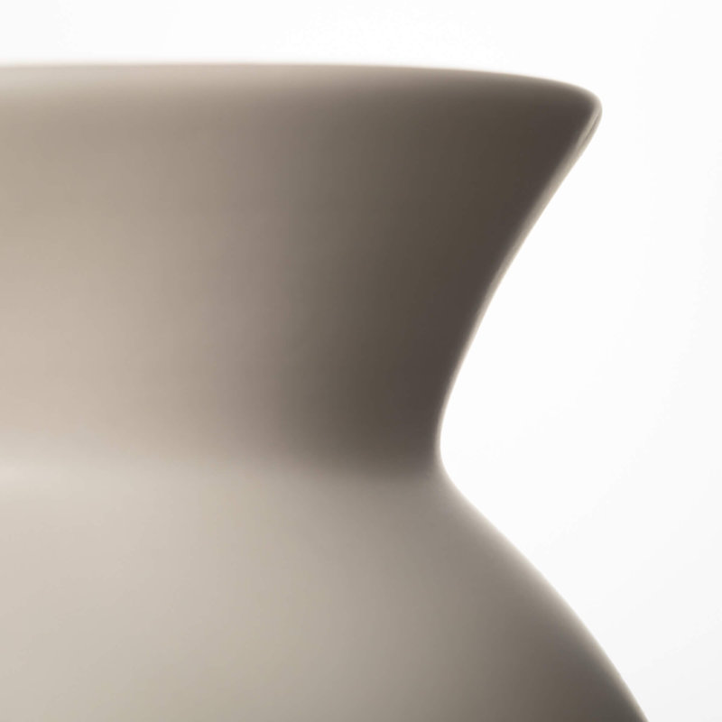 8.25" Matte Gray Hourglass Vase, Ceramic, Gray