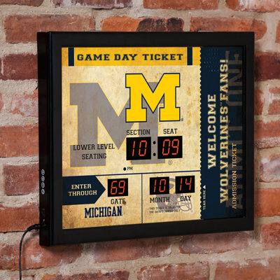 University Of Michigan Bluetooth Scoreboard Wall Clock