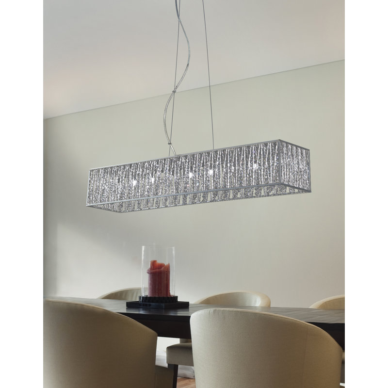 Lustre rectangulaire en cristal 9 lumières Alezay