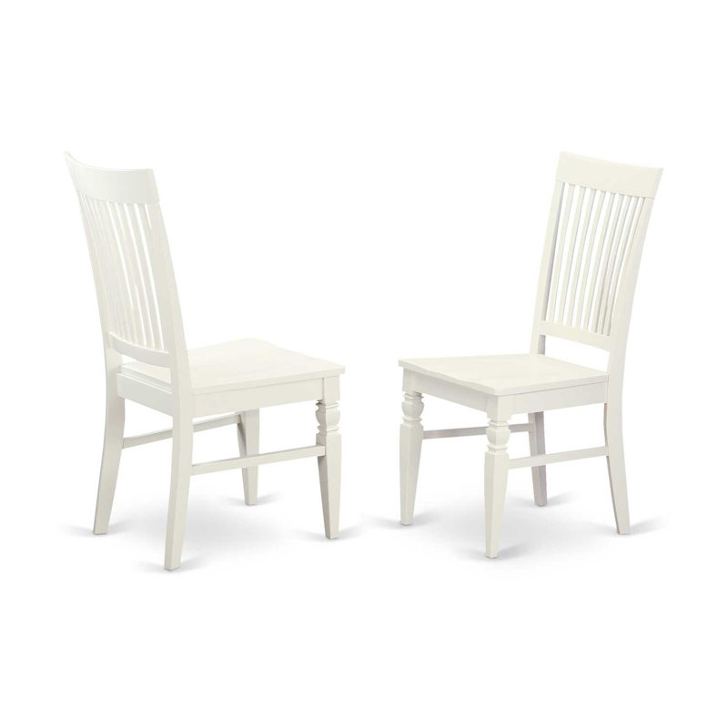 Ensemble de salle à manger Maytham, Blanc lin, 3 pièces : 1 table, 2 chaises