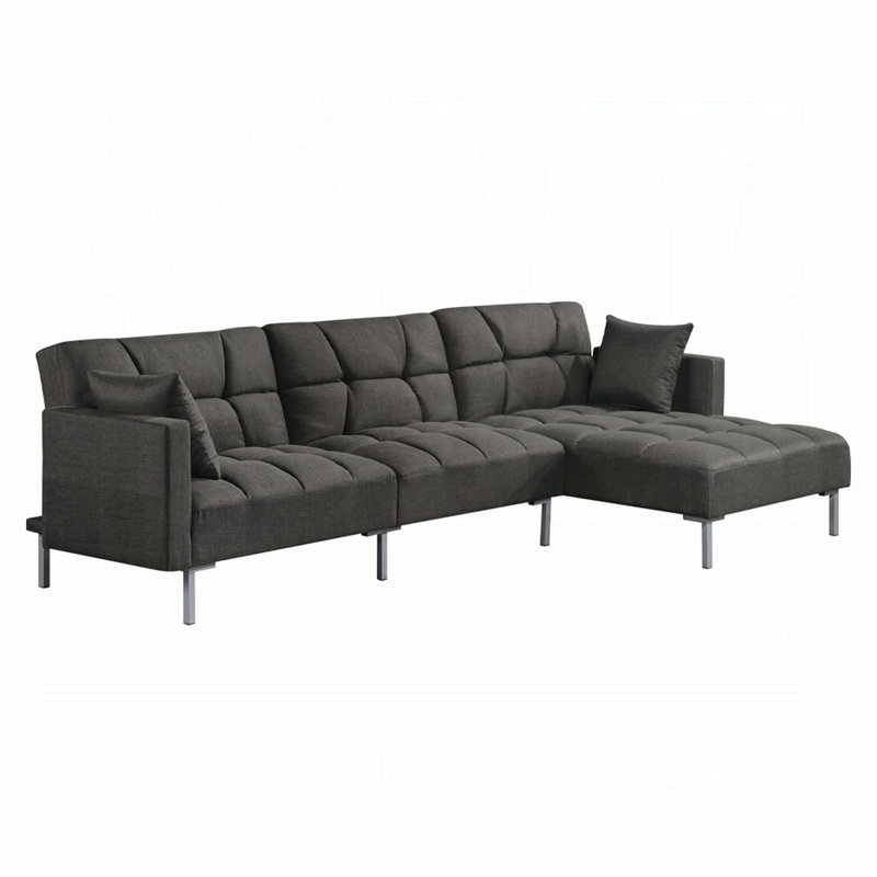 Canapé-lit modulaire réversible et chaise longue Hazle, canapé modulaire en L avec 2 coussins