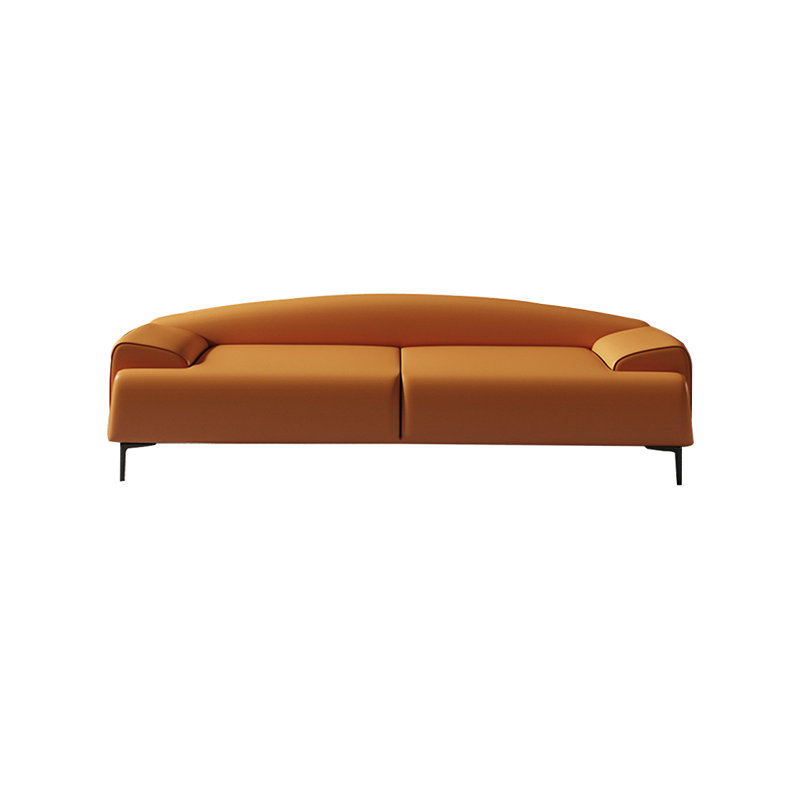 Minhchau Upholstered Benches in Faux Leather, Orange, 21.65" H x 70.86" W x 19.68" D