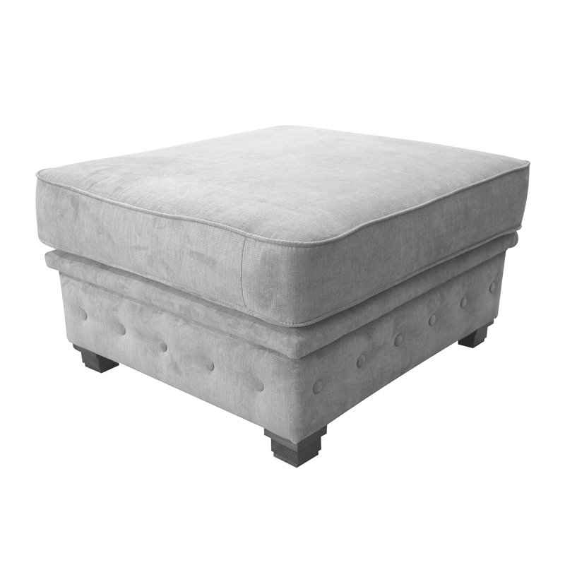 Allegra 82cm Wide Tufted Rectangle Solid Colour Standard Ottoman, Light Grey