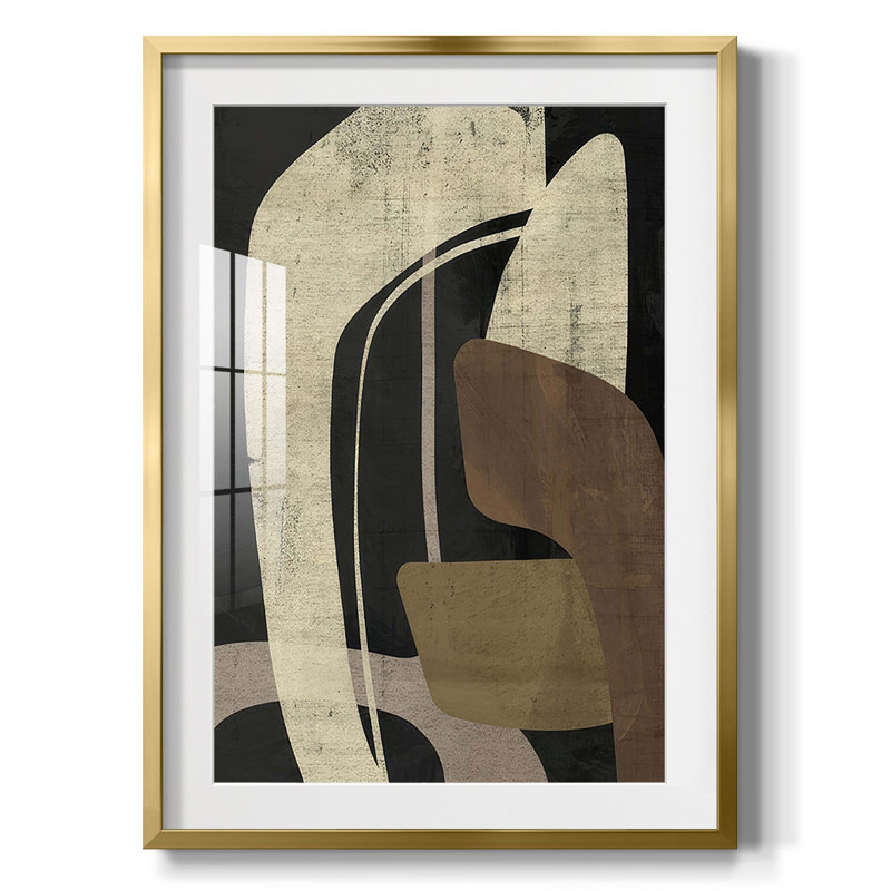 Reproduction encadrée, "Fluid récepteur", Blanc, Papier avec cadre doré