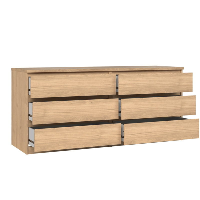 Commode double à 6 tiroirs l 60,5 po Jada, Hickory Jackson