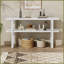 Table basse étroite antique blanche avec plateau en marbre - peu encombrante pour le couloir et amp; Salon, facile à nettoyer-1102971878