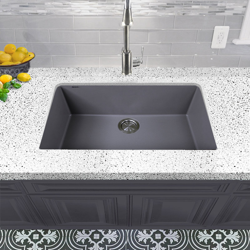 Plymouth 30'' L Single Basin Kitchen Sink, Titanium