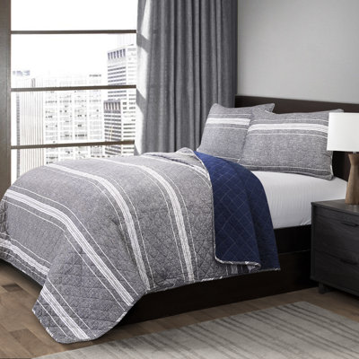 Marlton Stripe 3 Piece Quilt Set