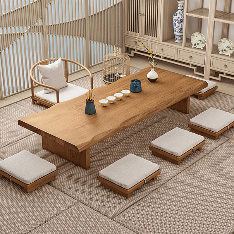 Table basse en bois de pin naturel, H 13,78 po x L 70,87 po x l 27,56 po