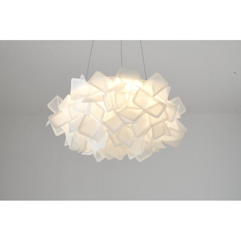 Eclectic 1 Light LED White Acrylic Cloud Chandelier