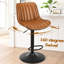 Tabourets de bar réglables et pivotants bruns de 2, hauteur de chaises en cuir PU avec support pour îlot de cuisine, design rustique moderne et stable