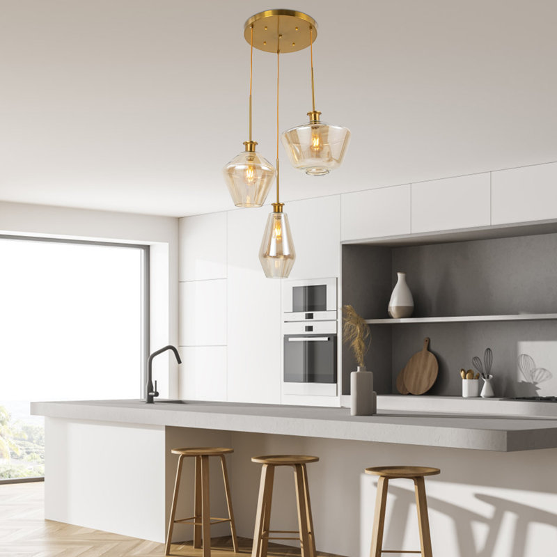 Luminaire suspendu en verre 3 lumières