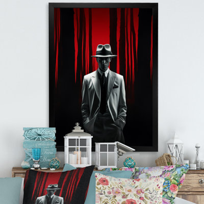 " Retro Portrait Of Black And White Man With A Hat "