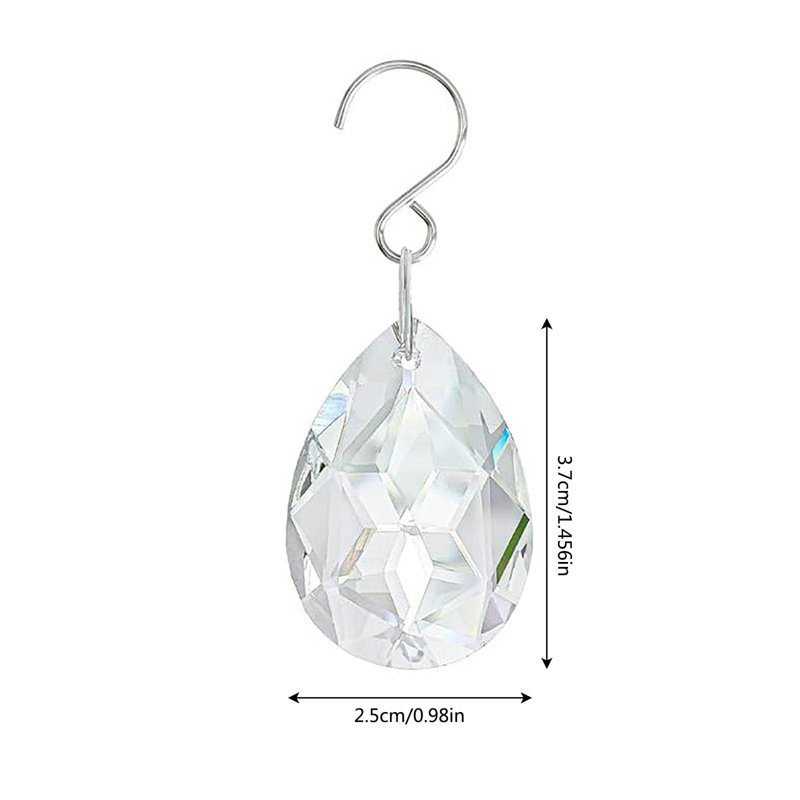 Décoration de Noël pendentif en cristal transparent en forme de larme et décoration d'arbre de Noël 10 pièces
