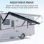 Auvent électrique pour véhicule récréatif 10 pi avec moteur et manivelle manuelle, auvent de camping rétractable avec bras réglables pour véhicules récréatifs, roulottes de voyage et 5e roues, fondu noir-124814900-124814898