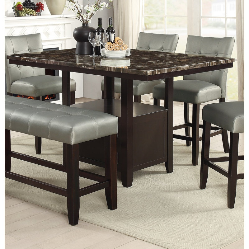 Table de salle à manger à hauteur de comptoir L 60 po x l 40 po x H 36 po, 36" H x 60" W x 40" D