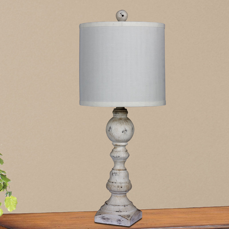 Lampe de table 26 po Mathieu, blanc, blanc