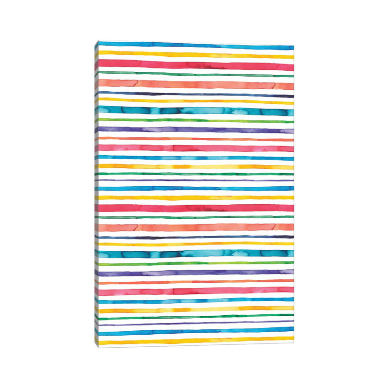 Rayures aquarelles multicolores - NDE196, H 12 po x l 8 po x P 0,75 po