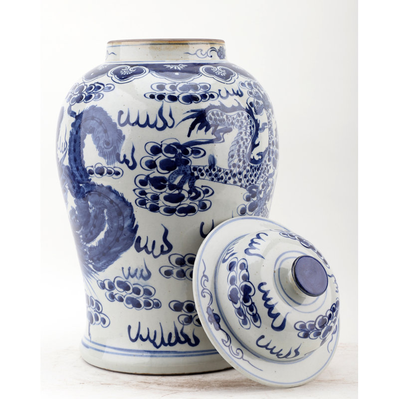Handmade Porcelain China Ginger Jar