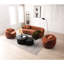 Tissu pivotant à 360 ° de style Mid-Century moderne incurvé, orange, et assise longue durée revêtue de tissu orange, confortable et durable-1043963473