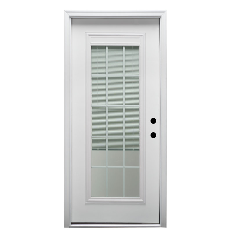 Porte d'entrée avant en fibre de verre apprêtée, S'ouvre à gauche vers l'intérieur, H 81,75 po x l 32 po x P 6,56 po