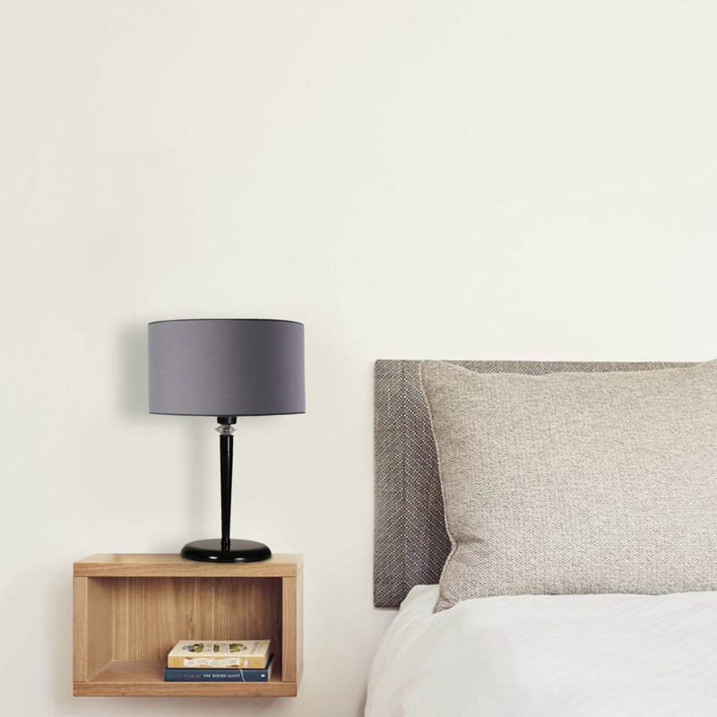 Lampe de table 21,65 po Grassingt, Noir, Gris clair